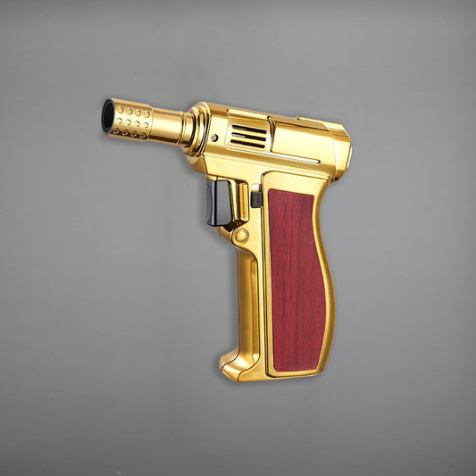 FireSaber - Butane Gas Turbo Jet Flame Torch Lighter - Fire Saber - PN801 - Gold - Side