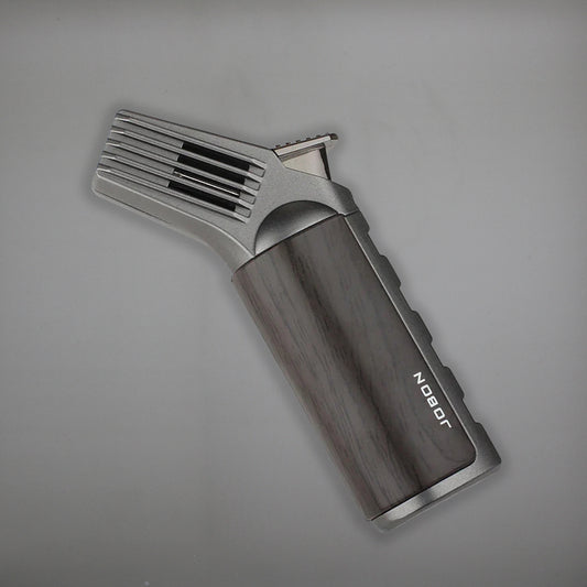 FireSaber - Butane Gas Turbo Jet Flame Torch Lighter - Fire Saber - PP191 - Grey/Wood