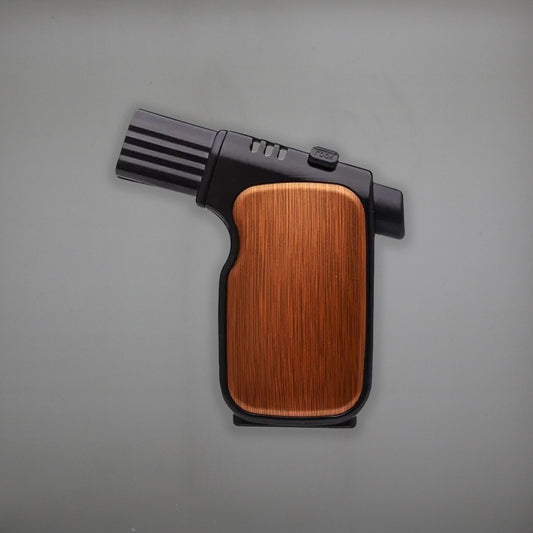 FireSaber - Butane Gas Turbo Jet Flame Torch Lighter - Fire Saber - DZ718 - Black/Wood