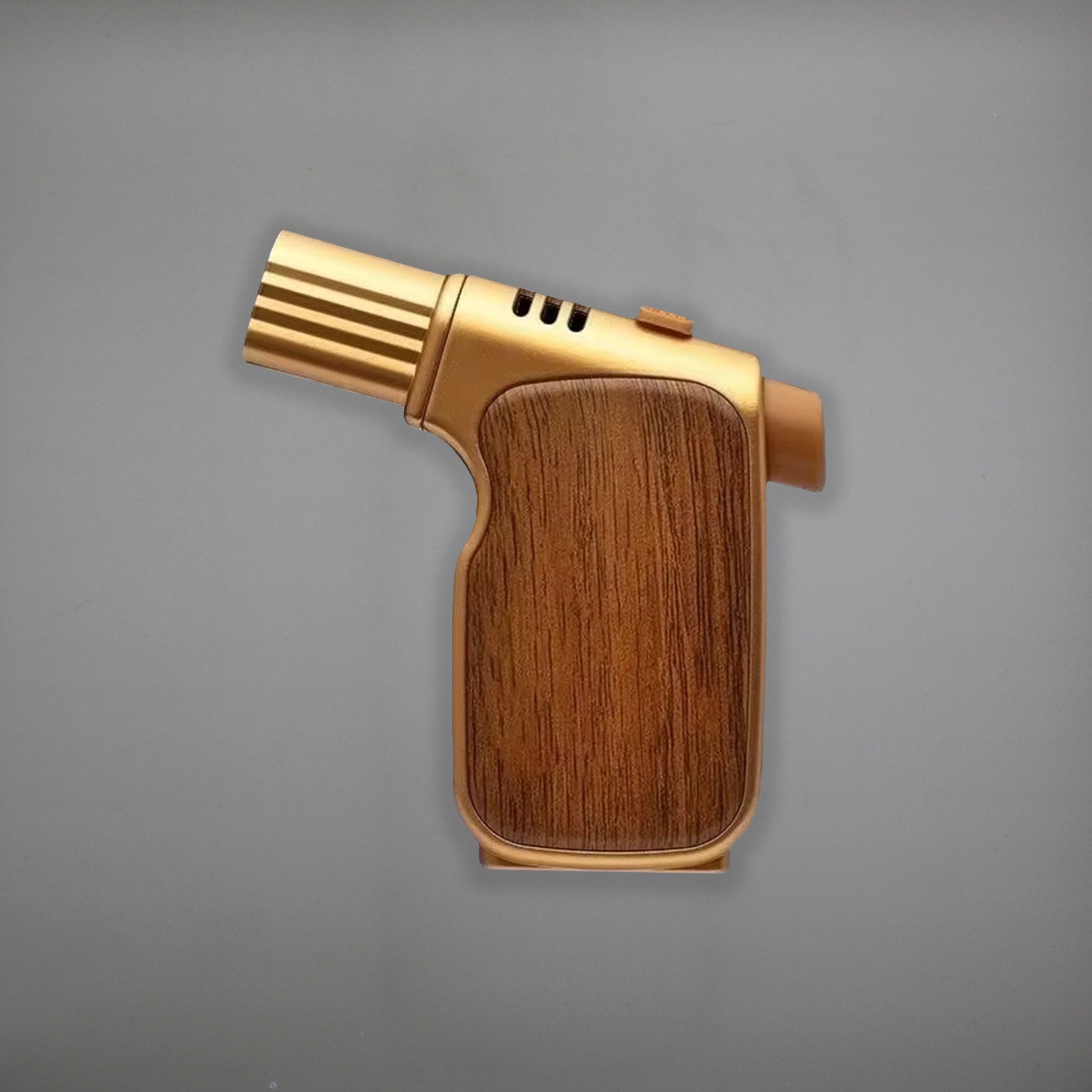 FireSaber - Butane Gas Turbo Jet Flame Torch Lighter - Fire Saber - DZ718 - Gold/Wood