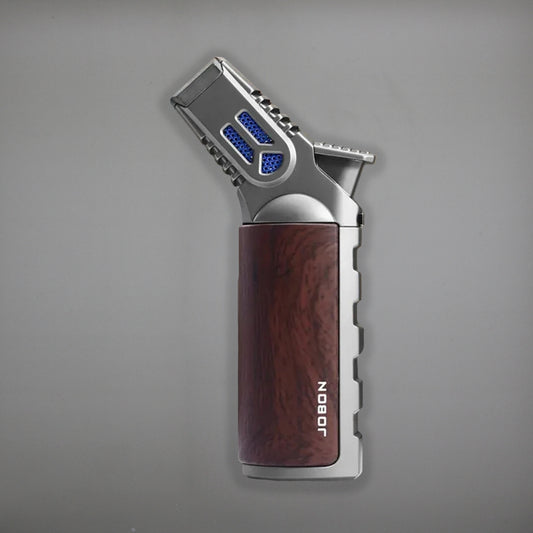 FireSaber - Butane Gas Turbo Jet Flame Torch Lighter - Fire Saber - KS194 - Grey/Wood