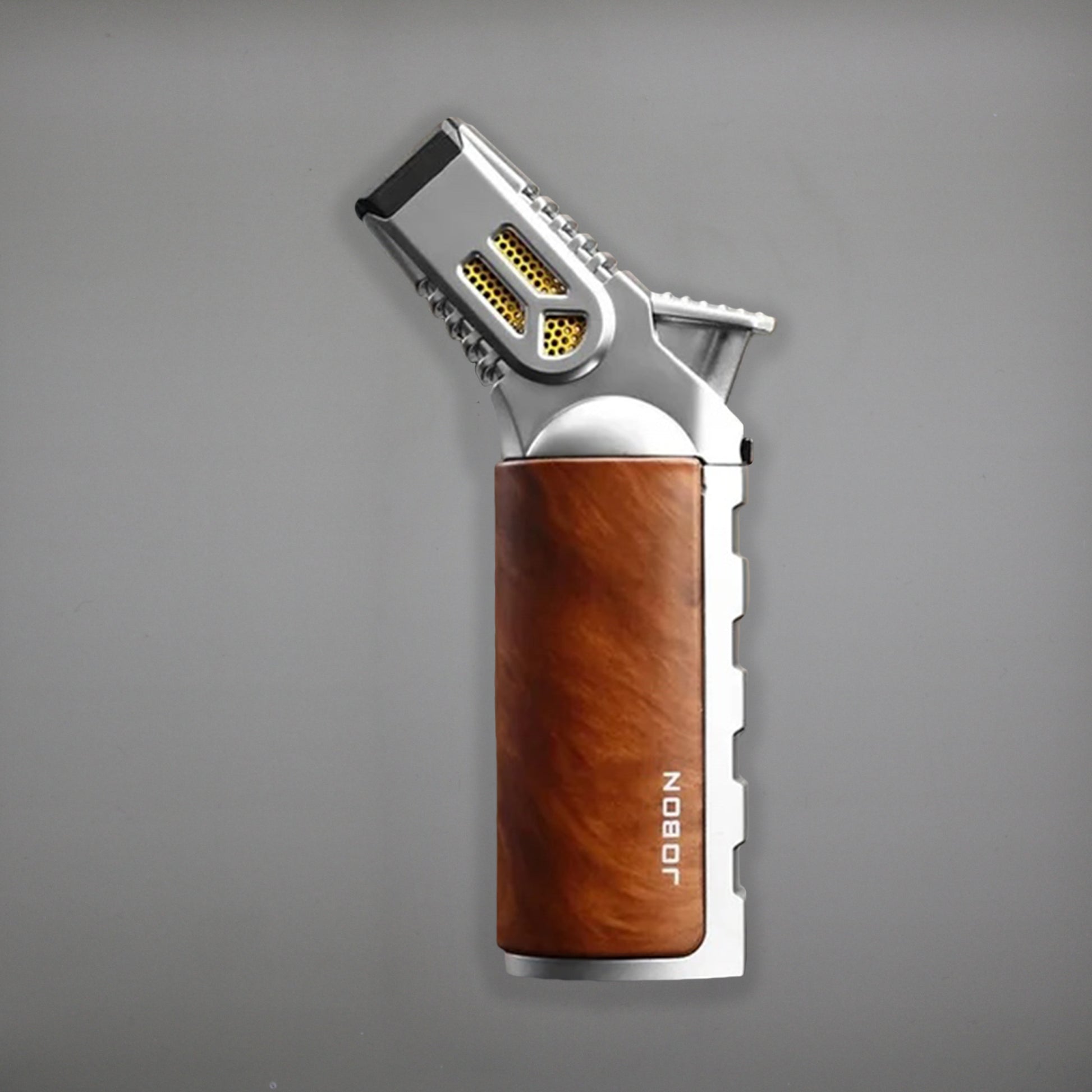 FireSaber - Butane Gas Turbo Jet Flame Torch Lighter - Fire Saber - KS194 - Gray/Wood